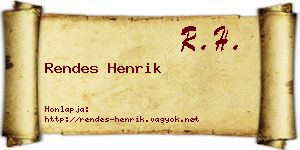 Rendes Henrik névjegykártya